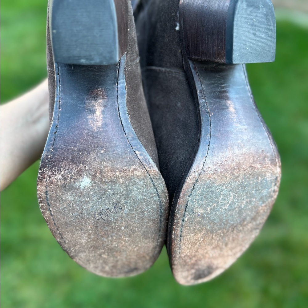 Suede Ankle Booties in Brown - Picture 6 of 16